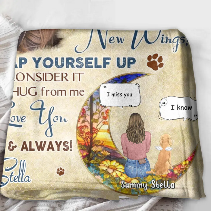 Don't Cry For Me Mom! I'm Okay! - Personalized Memorial Single Layer Fleece/ Quilt Blanket - Gift Idea For Dog Owner - Upload Dog Photo