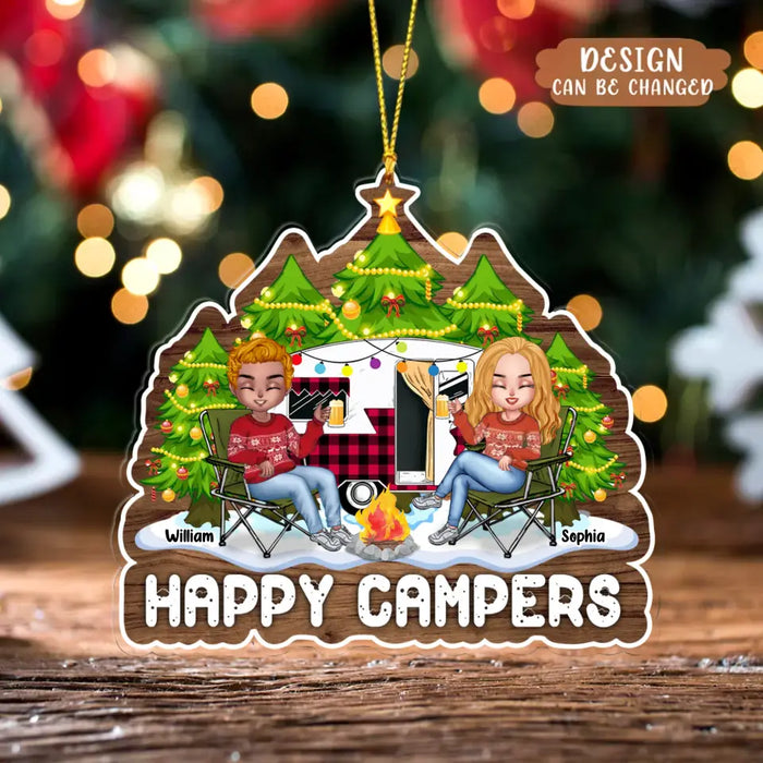 Custom Personalized Camping Couple Acrylic Ornament - Christmas Gift For Couple/Camping Lover - Congrats On New Adventure