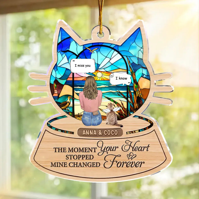 Custom Personalized Cat Acrylic Ornament - Upto 3 Cats - Christmas/ Memorial Gift Idea For Cat Lover - I Miss You