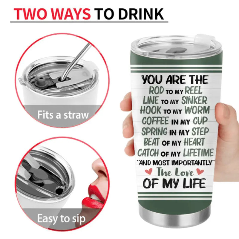 Personalized Fishing Couple Tumbler - Gift Idea For Couple/Fishing Lovers - You Are The Rod To My Reel