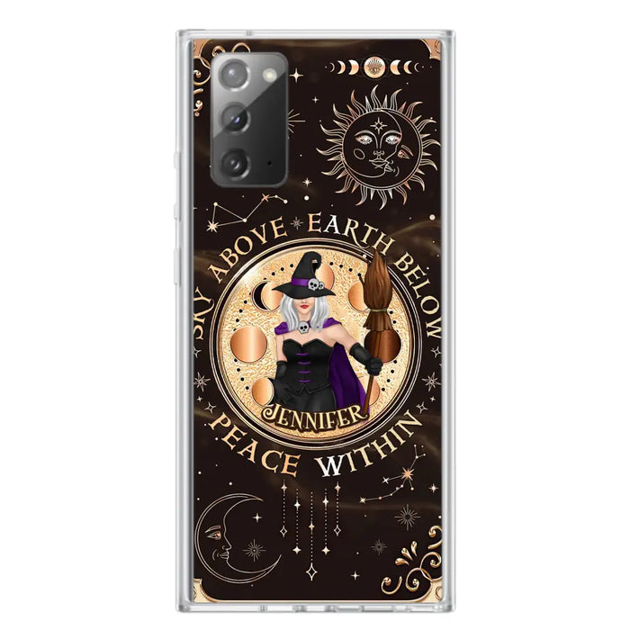 Custom Personalized Witch Phone Case - Halloween Gift Idea For Girl - Wiccan Decor/Pagan Decor - As Above So Below - Cases For iPhone And Samsung