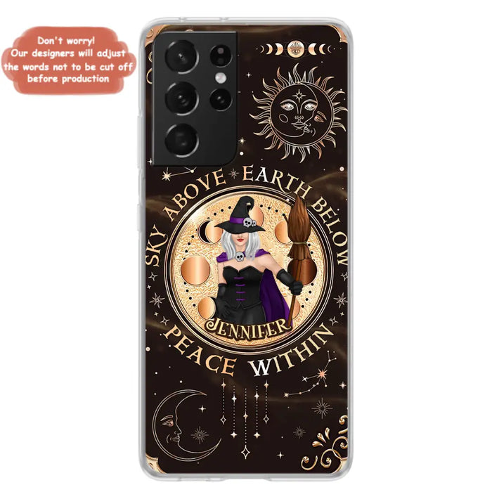 Custom Personalized Witch Phone Case - Halloween Gift Idea For Girl - Wiccan Decor/Pagan Decor - As Above So Below - Cases For iPhone And Samsung