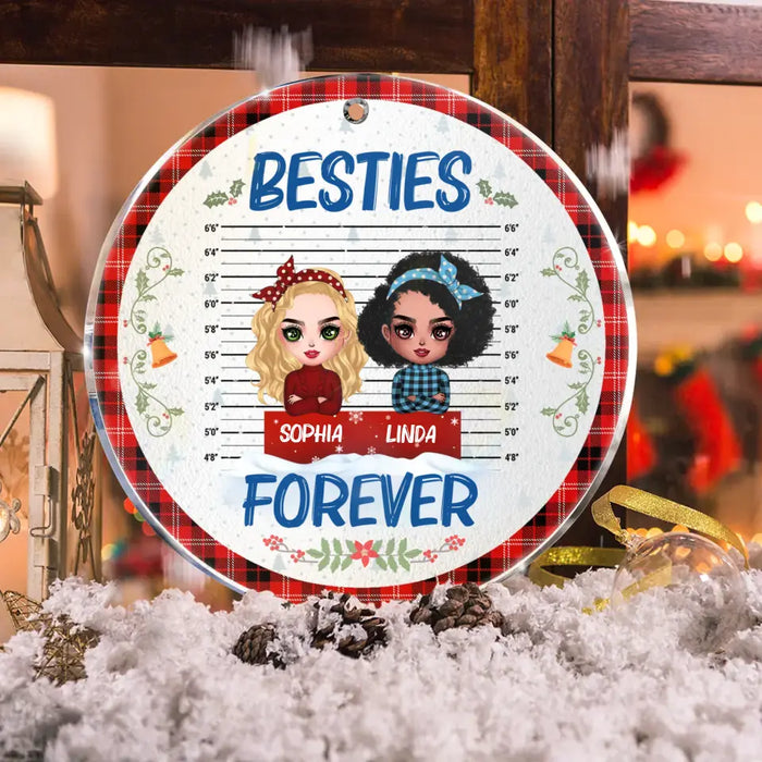 Custom Personalized Besties Acrylic Ornament - Christmas Gift Idea For Friends -  Besties Forever