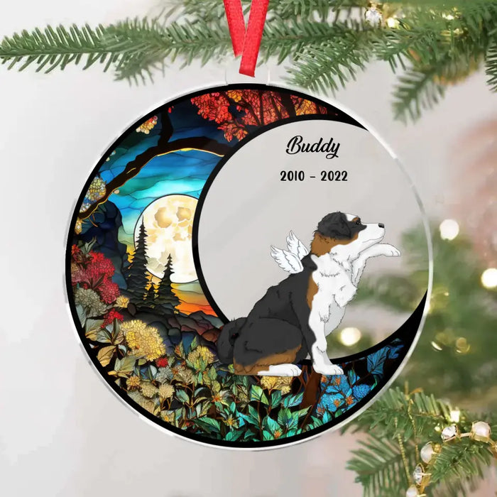 Custom Personalized Memorial Dog Suncatcher Acrylic Ornament - Christmas/Memorial Gift for Dog Owners