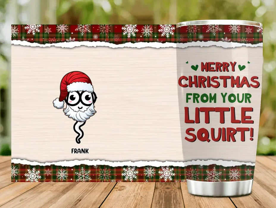 Custom Personalized Chillin' In Your Balls Tumbler - Upto 7 Sperms - Christmas 2023 Gift - Merry Christmas From Your Little Squirt