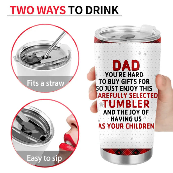 Personalized Dad Tumbler - Gift Idea For Dad/Christmas - Upto 4 Children - Merry Christmas From Your Favorite Financial Burden