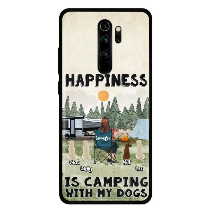 Personalized Camping Phone Case - Gift Idea For Girl & Dogs - Upto 4 Dogs - Happiness Is Camping With My Dogs - Case For Oppo/Xiaomi/Huawei