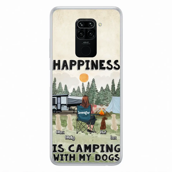 Personalized Camping Phone Case - Gift Idea For Girl & Dogs - Upto 4 Dogs - Happiness Is Camping With My Dogs - Case For Oppo/Xiaomi/Huawei