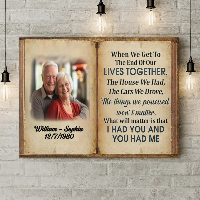 Custom Upload Photo Canvas - Memorial Gift Idea For Couple/Gift For Him/Her - When We Get To The End Of Our Lives Together