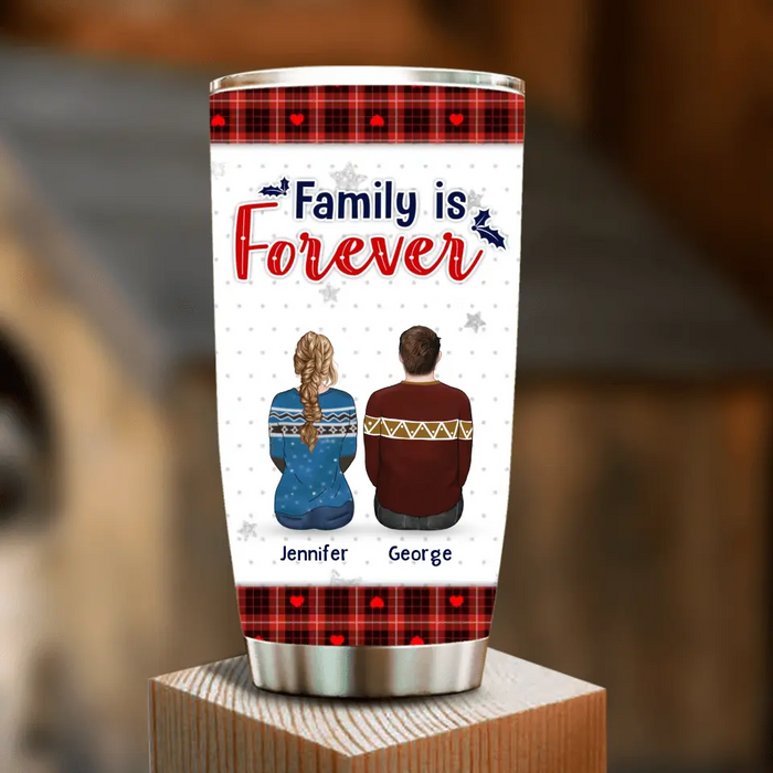 Custom Personalized Brothers Sisters Tumbler - Upto 10 People - Christmas Gift Idea For Siblings/ Family - Family Is Forever