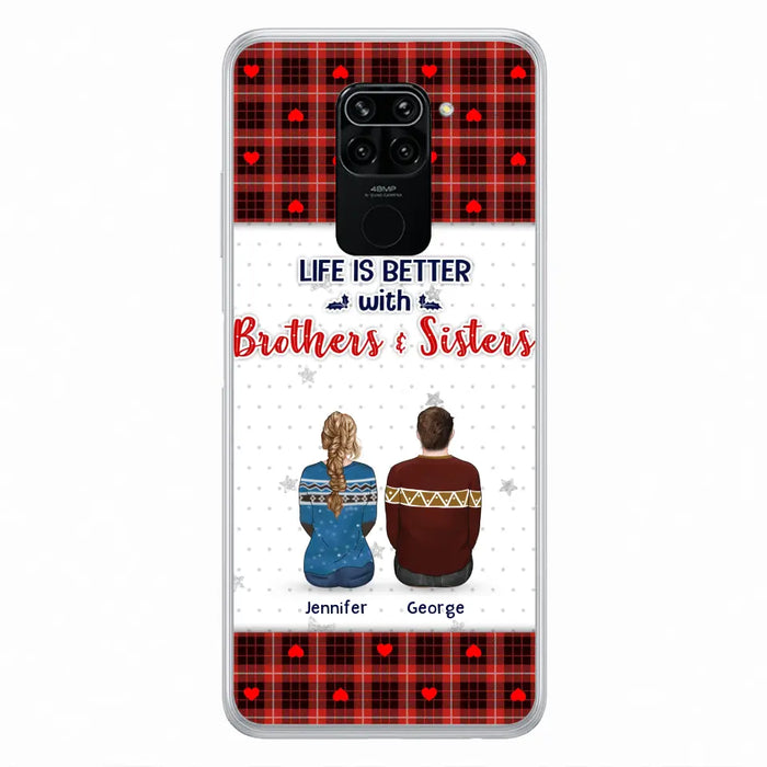 Custom Personalized Brothers Sisters Phone Case - Upto 10 People - Christmas Gift Idea For Siblings/ Family - Life Is Better With Brothers & Sisters - Case For Oppo/Xiaomi/Huawei