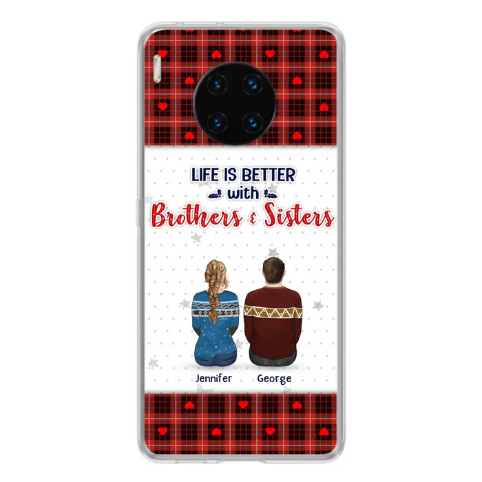 Custom Personalized Brothers Sisters Phone Case - Upto 10 People - Christmas Gift Idea For Siblings/ Family - Life Is Better With Brothers & Sisters - Case For Oppo/Xiaomi/Huawei