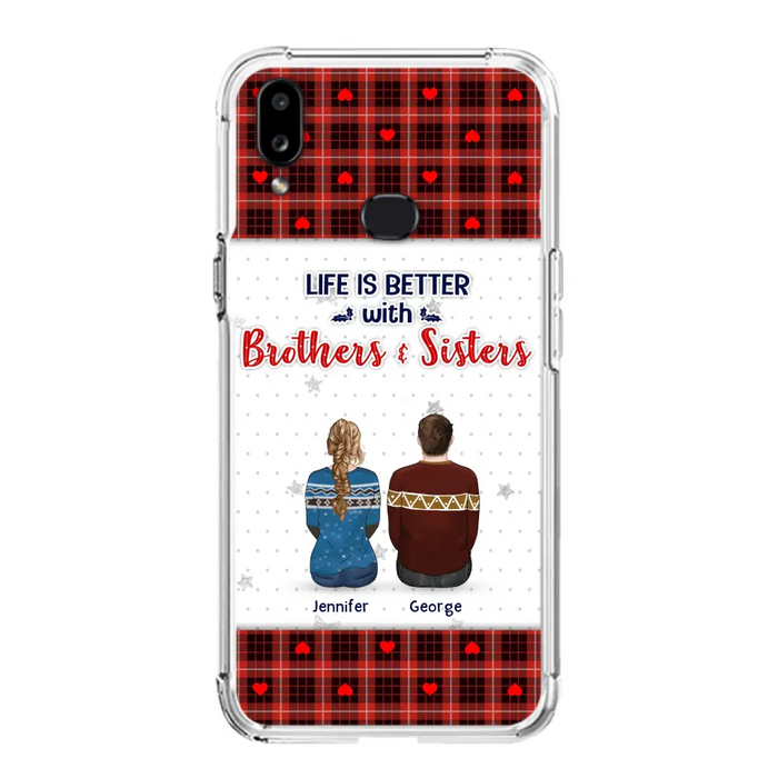 Custom Personalized Brothers Sisters Phone Case - Upto 10 People - Christmas Gift Idea For Siblings/ Family - Life Is Better With Brothers & Sisters - Case For iPhone And Samsung