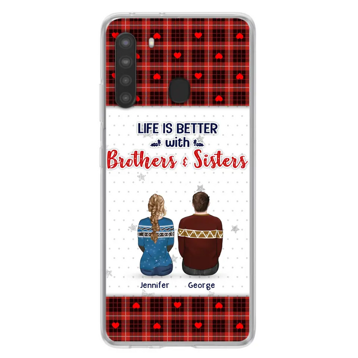 Custom Personalized Brothers Sisters Phone Case - Upto 10 People - Christmas Gift Idea For Siblings/ Family - Life Is Better With Brothers & Sisters - Case For iPhone And Samsung