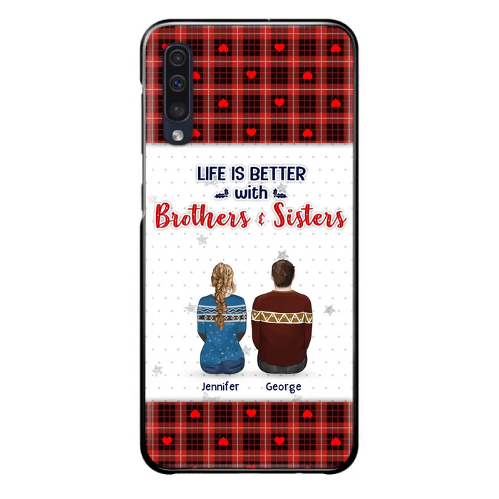 Custom Personalized Brothers Sisters Phone Case - Upto 10 People - Christmas Gift Idea For Siblings/ Family - Life Is Better With Brothers & Sisters - Case For iPhone And Samsung