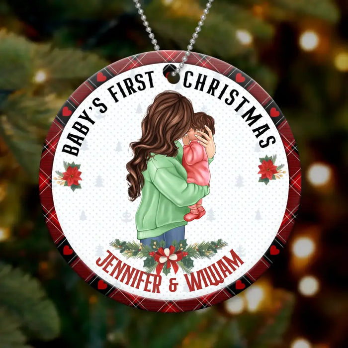 Custom Personalized Baby's First Christmas Acrylic/ Wooden Ornament - Christmas Gift Idea For Baby/ Kid/ Mom