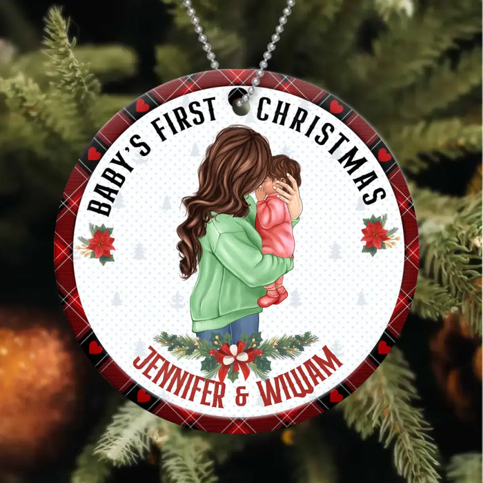 Custom Personalized Baby's First Christmas Acrylic/ Wooden Ornament - Christmas Gift Idea For Baby/ Kid/ Mom