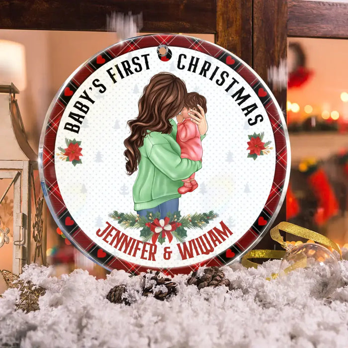 Custom Personalized Baby's First Christmas Acrylic/ Wooden Ornament - Christmas Gift Idea For Baby/ Kid/ Mom