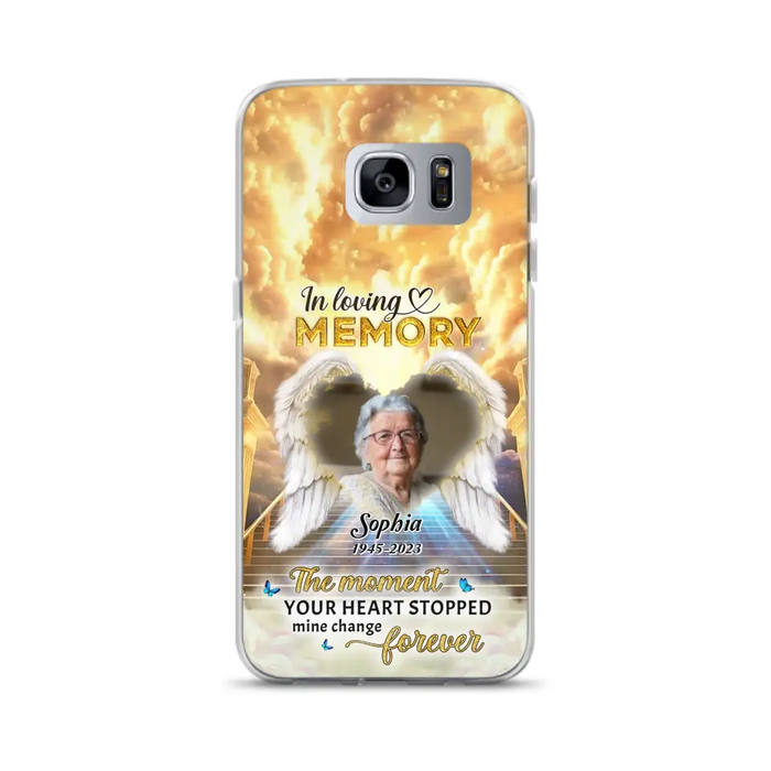 The Moment Your Heart Stopped Mine Changed Forever - Personalized Memorial iPhone/ Samsung Case - Upload Photo - Memorial Gift Idea