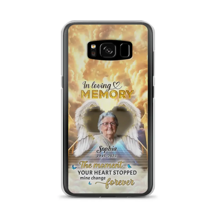 The Moment Your Heart Stopped Mine Changed Forever - Personalized Memorial iPhone/ Samsung Case - Upload Photo - Memorial Gift Idea