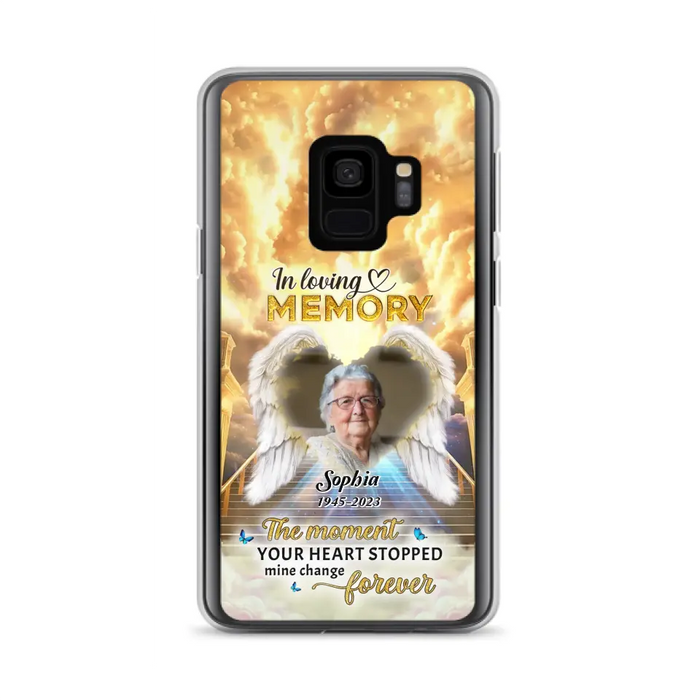 The Moment Your Heart Stopped Mine Changed Forever - Personalized Memorial iPhone/ Samsung Case - Upload Photo - Memorial Gift Idea