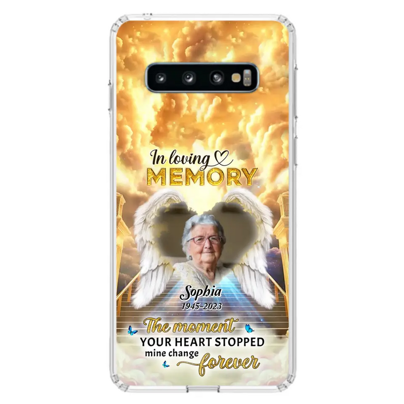 Personalized Photo Memorial Phone Case - Memorial Gift For Loss Of Family Member - The Moment Your Heart Stopped Mine Changed Forever - iPhone/Samsung