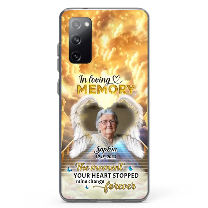 The Moment Your Heart Stopped Mine Changed Forever - Personalized Memorial iPhone/ Samsung Case - Upload Photo - Memorial Gift Idea