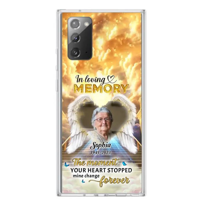 The Moment Your Heart Stopped Mine Changed Forever - Personalized Memorial iPhone/ Samsung Case - Upload Photo - Memorial Gift Idea