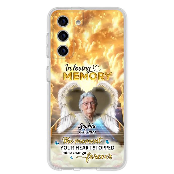 The Moment Your Heart Stopped Mine Changed Forever - Personalized Memorial iPhone/ Samsung Case - Upload Photo - Memorial Gift Idea