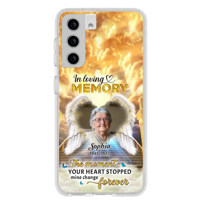 The Moment Your Heart Stopped Mine Changed Forever - Personalized Memorial iPhone/ Samsung Case - Upload Photo - Memorial Gift Idea