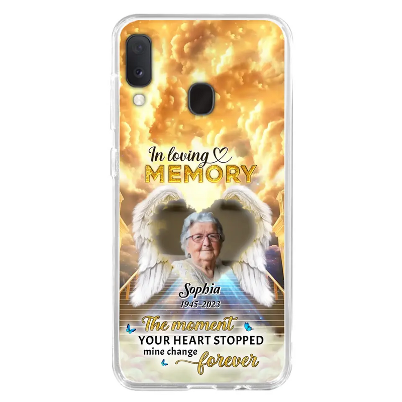 Personalized Photo Memorial Phone Case - Memorial Gift For Loss Of Family Member - The Moment Your Heart Stopped Mine Changed Forever - iPhone/Samsung
