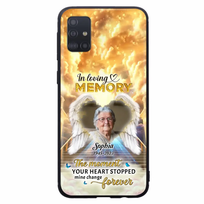 The Moment Your Heart Stopped Mine Changed Forever - Personalized Memorial iPhone/ Samsung Case - Upload Photo - Memorial Gift Idea