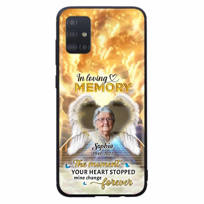 The Moment Your Heart Stopped Mine Changed Forever - Personalized Memorial iPhone/ Samsung Case - Upload Photo - Memorial Gift Idea