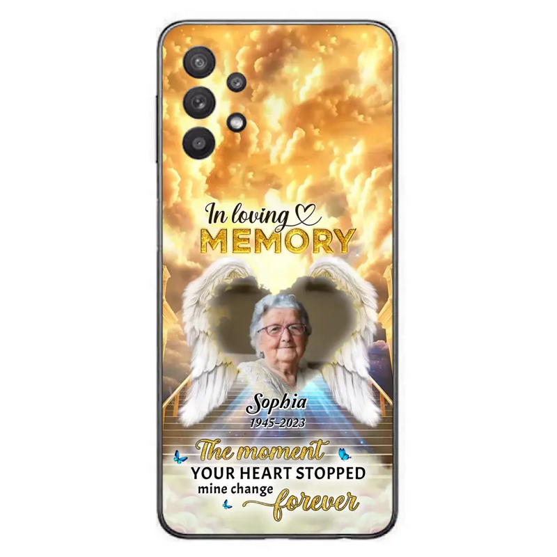 Personalized Photo Memorial Phone Case - Memorial Gift For Loss Of Family Member - The Moment Your Heart Stopped Mine Changed Forever - iPhone/Samsung