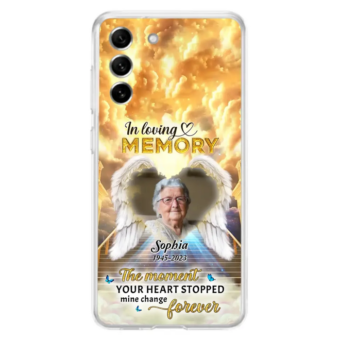 The Moment Your Heart Stopped Mine Changed Forever - Personalized Memorial iPhone/ Samsung Case - Upload Photo - Memorial Gift Idea