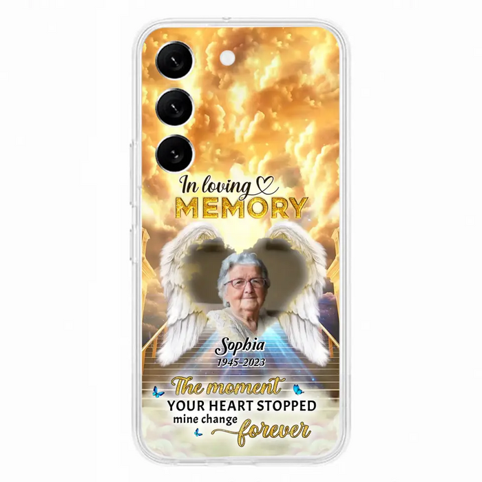 The Moment Your Heart Stopped Mine Changed Forever - Personalized Memorial iPhone/ Samsung Case - Upload Photo - Memorial Gift Idea