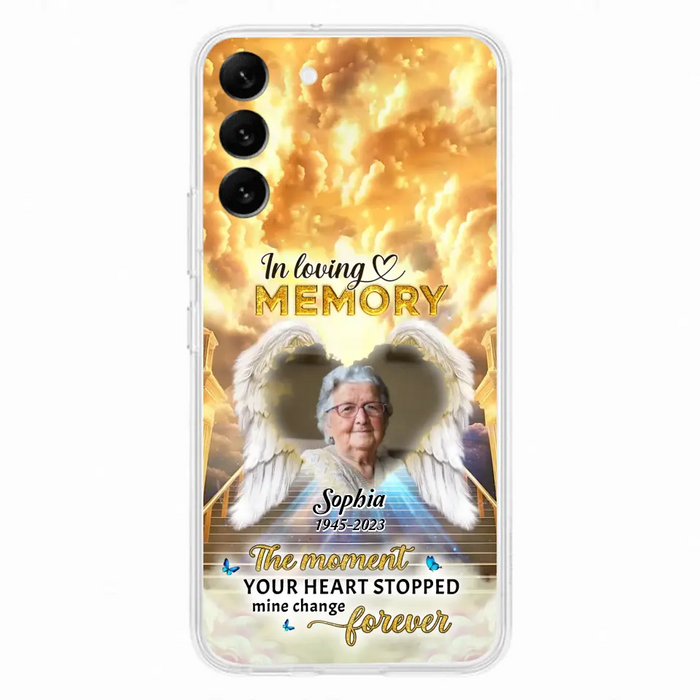 The Moment Your Heart Stopped Mine Changed Forever - Personalized Memorial iPhone/ Samsung Case - Upload Photo - Memorial Gift Idea