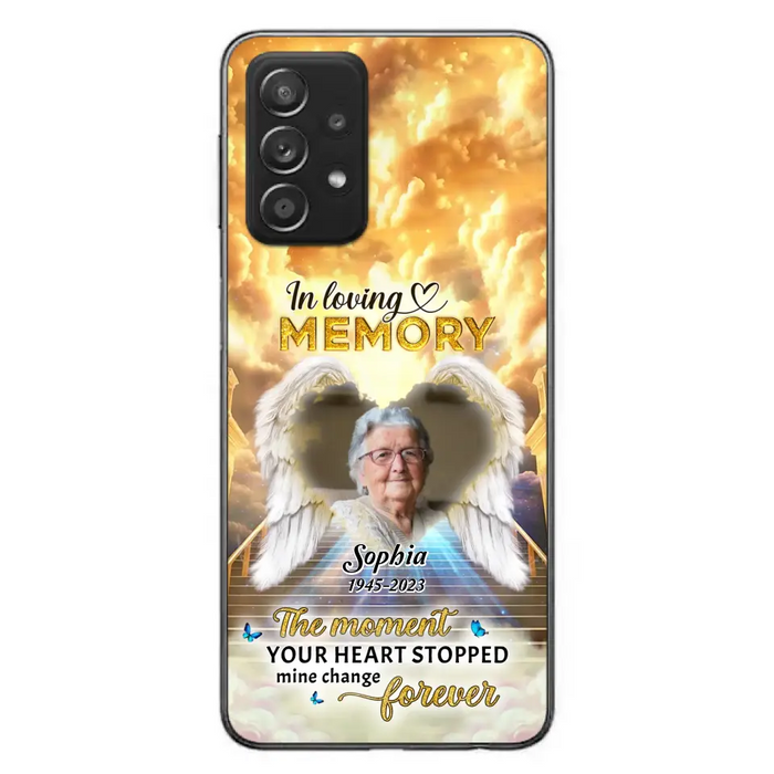 The Moment Your Heart Stopped Mine Changed Forever - Personalized Memorial iPhone/ Samsung Case - Upload Photo - Memorial Gift Idea