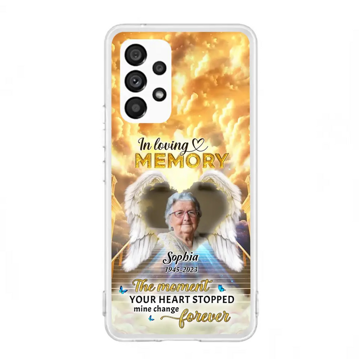 The Moment Your Heart Stopped Mine Changed Forever - Personalized Memorial iPhone/ Samsung Case - Upload Photo - Memorial Gift Idea