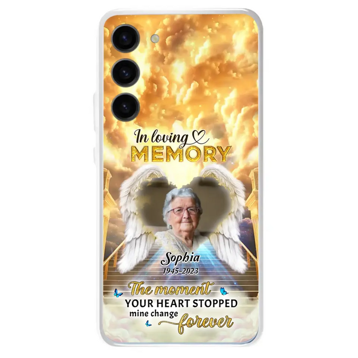 The Moment Your Heart Stopped Mine Changed Forever - Personalized Memorial iPhone/ Samsung Case - Upload Photo - Memorial Gift Idea