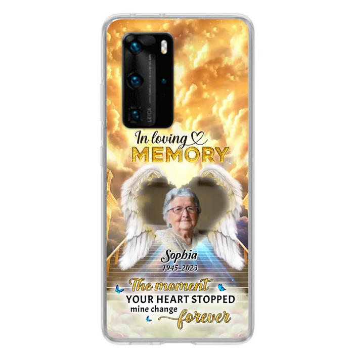 The Moment Your Heart Stopped Mine Changed Forever - Personalized Memorial Oppo/ Huawei/ Xiaomi Case - Upload Photo - Memorial Gift Idea