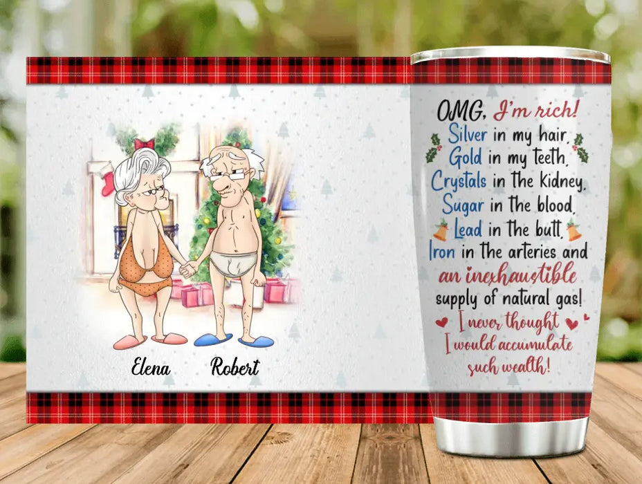 Personalized Funny Old Couple Tumbler - Christmas Gift Idea For Couple - I Never Thought I Would Accumulate Such Wealth