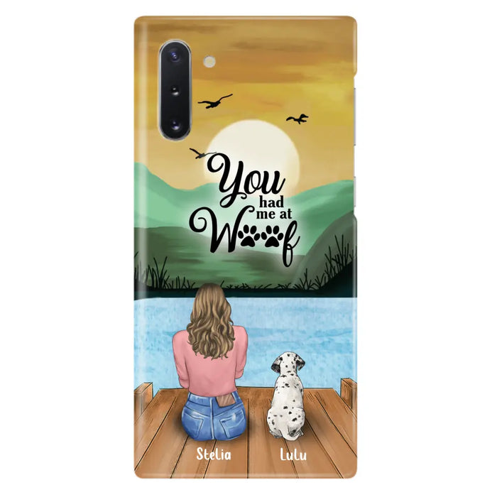 Custom Personalized Dog Mom Phone Case - Gifts For Dog Lover With Upto 4 Dogs - You Had Me At Woof