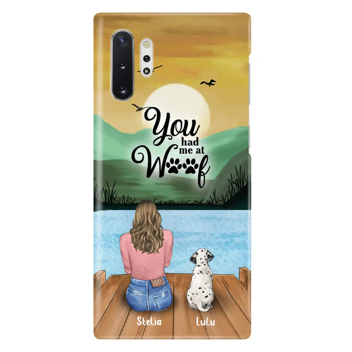 Custom Personalized Dog Mom Phone Case - Gifts For Dog Lover With Upto 4 Dogs - You Had Me At Woof