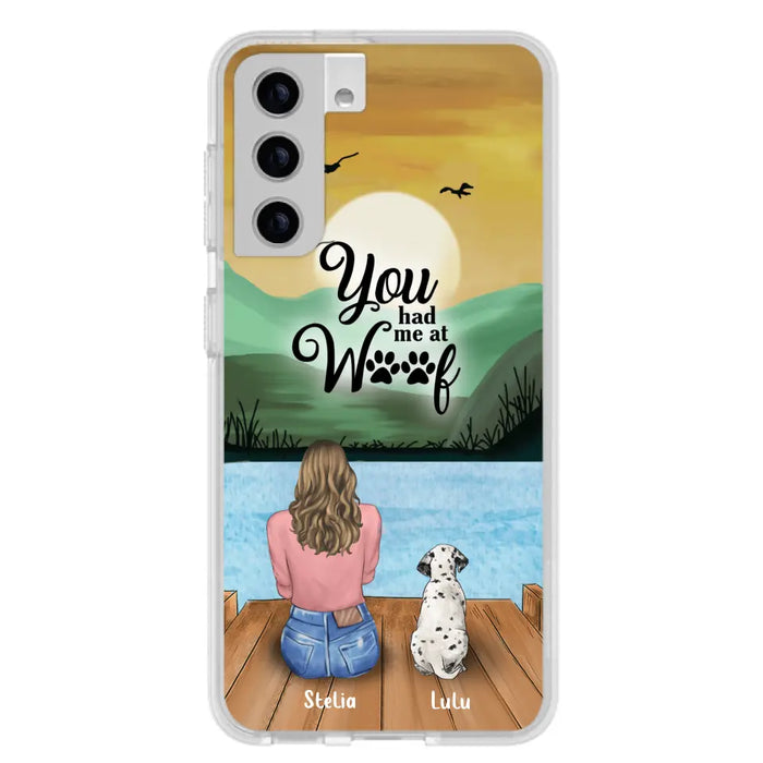 Custom Personalized Dog Mom Phone Case - Gifts For Dog Lover With Upto 4 Dogs - You Had Me At Woof