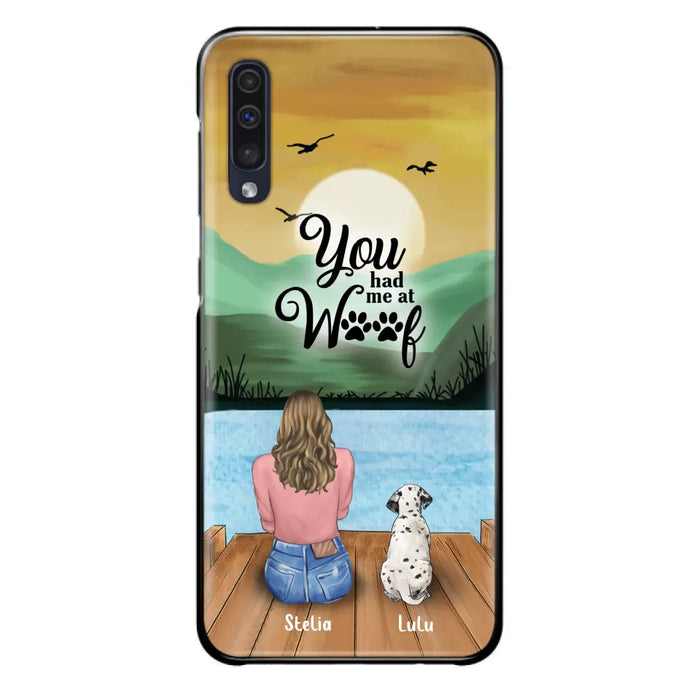 Custom Personalized Dog Mom Phone Case - Gifts For Dog Lover With Upto 4 Dogs - You Had Me At Woof