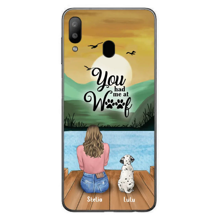 Custom Personalized Dog Mom Phone Case - Gifts For Dog Lover With Upto 4 Dogs - You Had Me At Woof