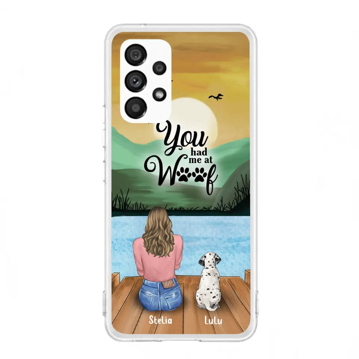 Custom Personalized Dog Mom Phone Case - Gifts For Dog Lover With Upto 4 Dogs - You Had Me At Woof