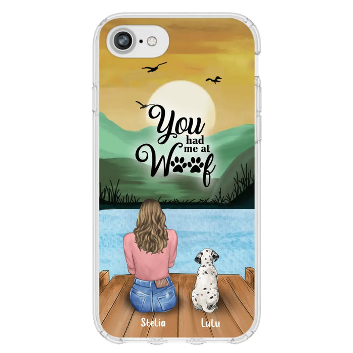 Custom Personalized Dog Mom Phone Case - Gifts For Dog Lover With Upto 4 Dogs - You Had Me At Woof