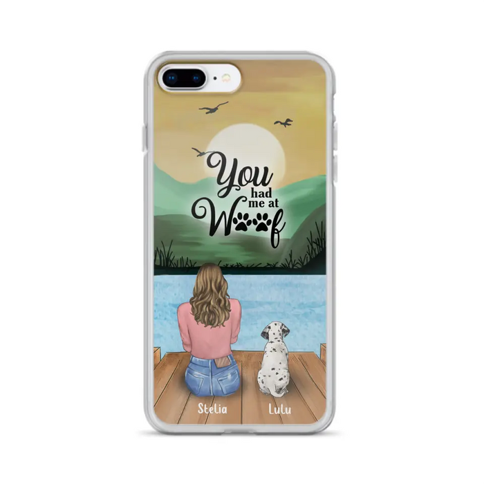 Custom Personalized Dog Mom Phone Case - Gifts For Dog Lover With Upto 4 Dogs - You Had Me At Woof